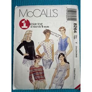 McCalls 8264 Sewing pattern tshirt knit top tank top siez XS S M